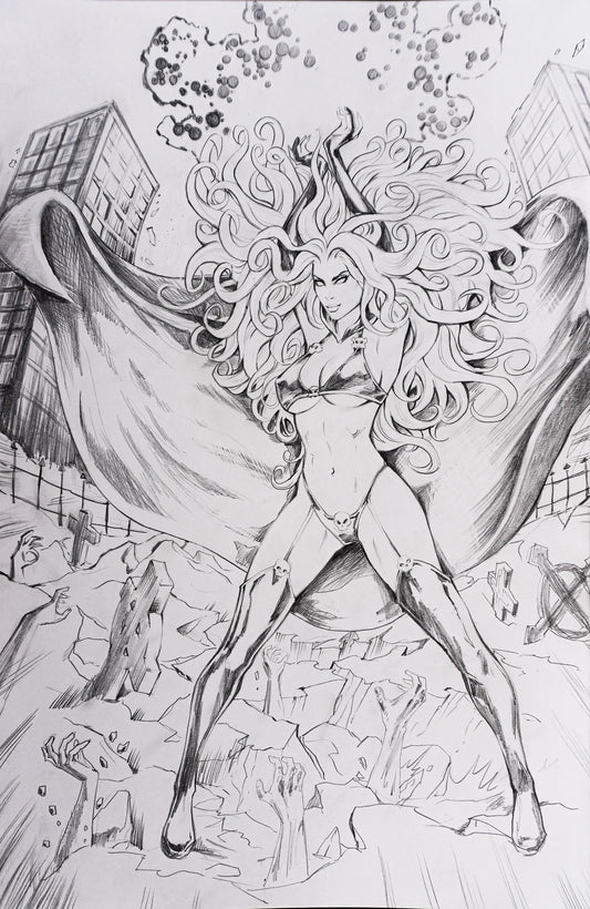 Lady Death Cover Original by Alfred Trujillo