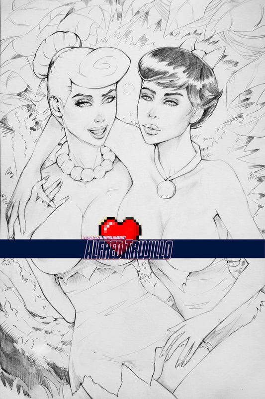 Wilma and Betty - 11x17 Original by Alfred Trujillo <3
