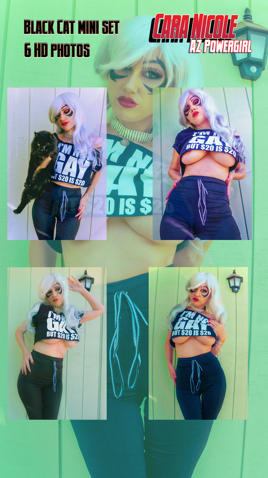 Black Cat on the town casual Digital Photoset