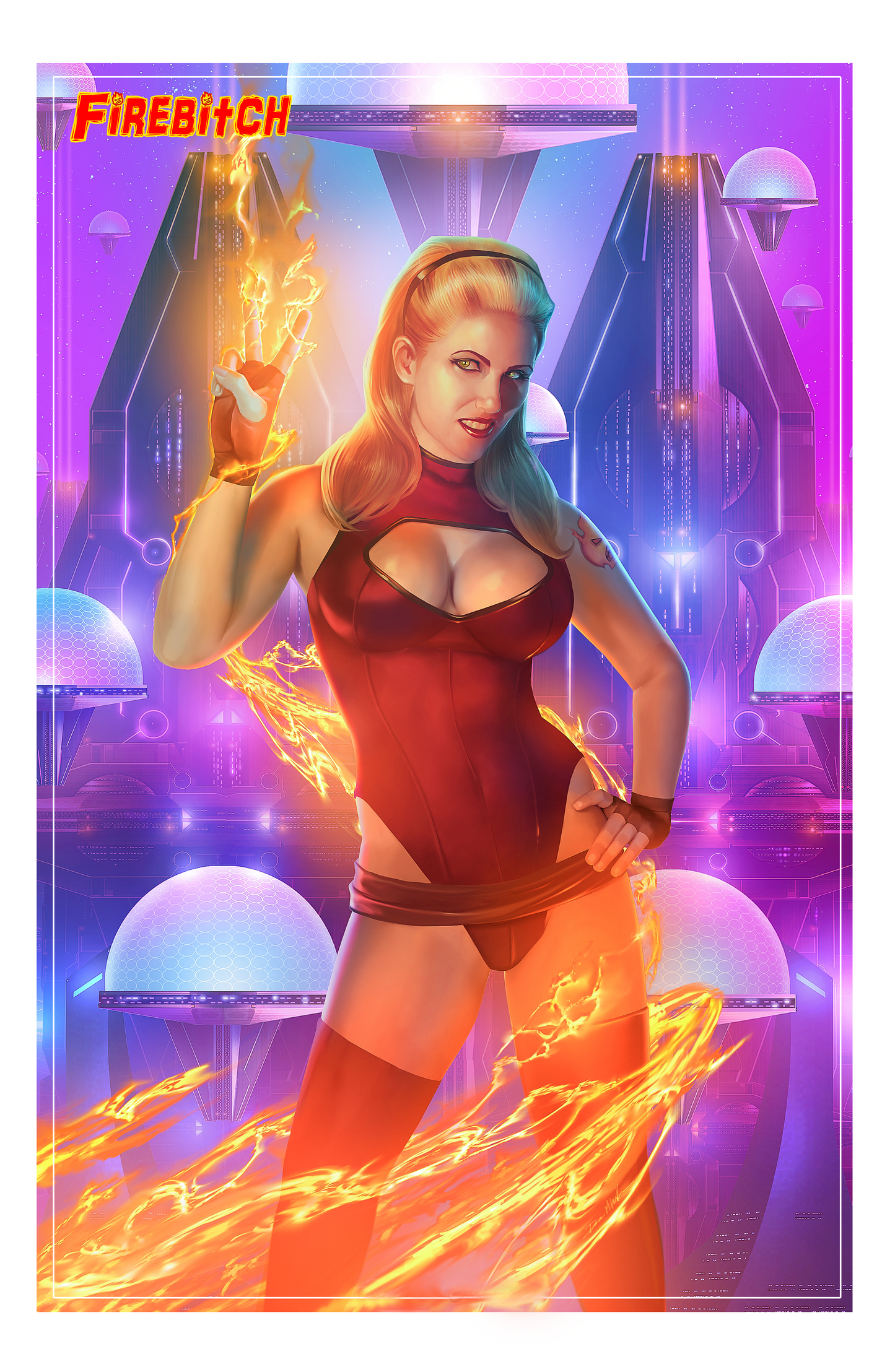 Dennis Willman: Beach on Fire: Silver Foil: 11x17 Print