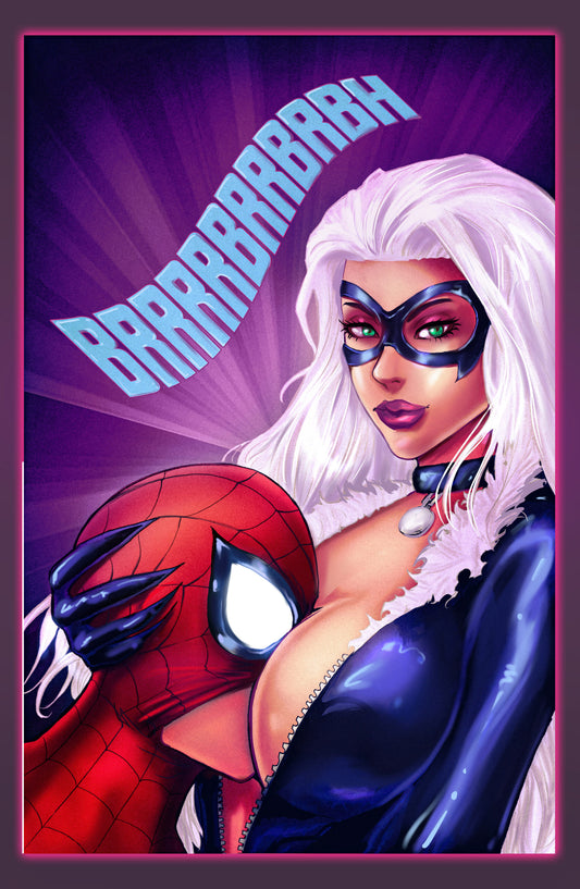 Motorboat Blackcat and Spidey: 11x17 Print