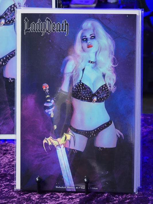 Lady Death - Diabolical Harvest - Cara Nicole Cosplay Cover